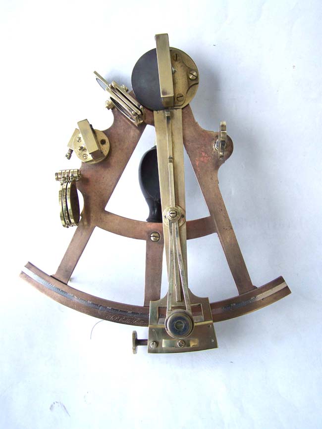 A 19th century cased bronze framed Sextant by 'J.P. Cutts, Sutton & Son, Sheffield and London' circa 1850.